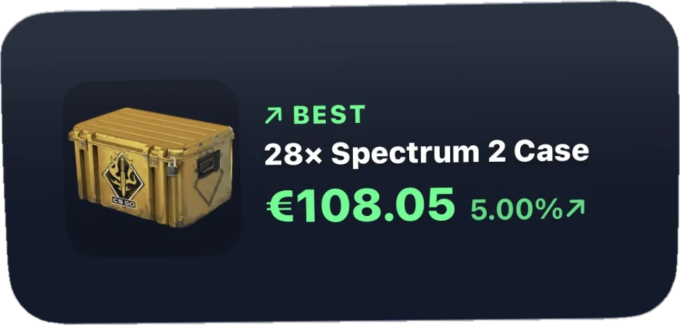 Skinmanity Skin Spotlight widget showing one item with its price and profit